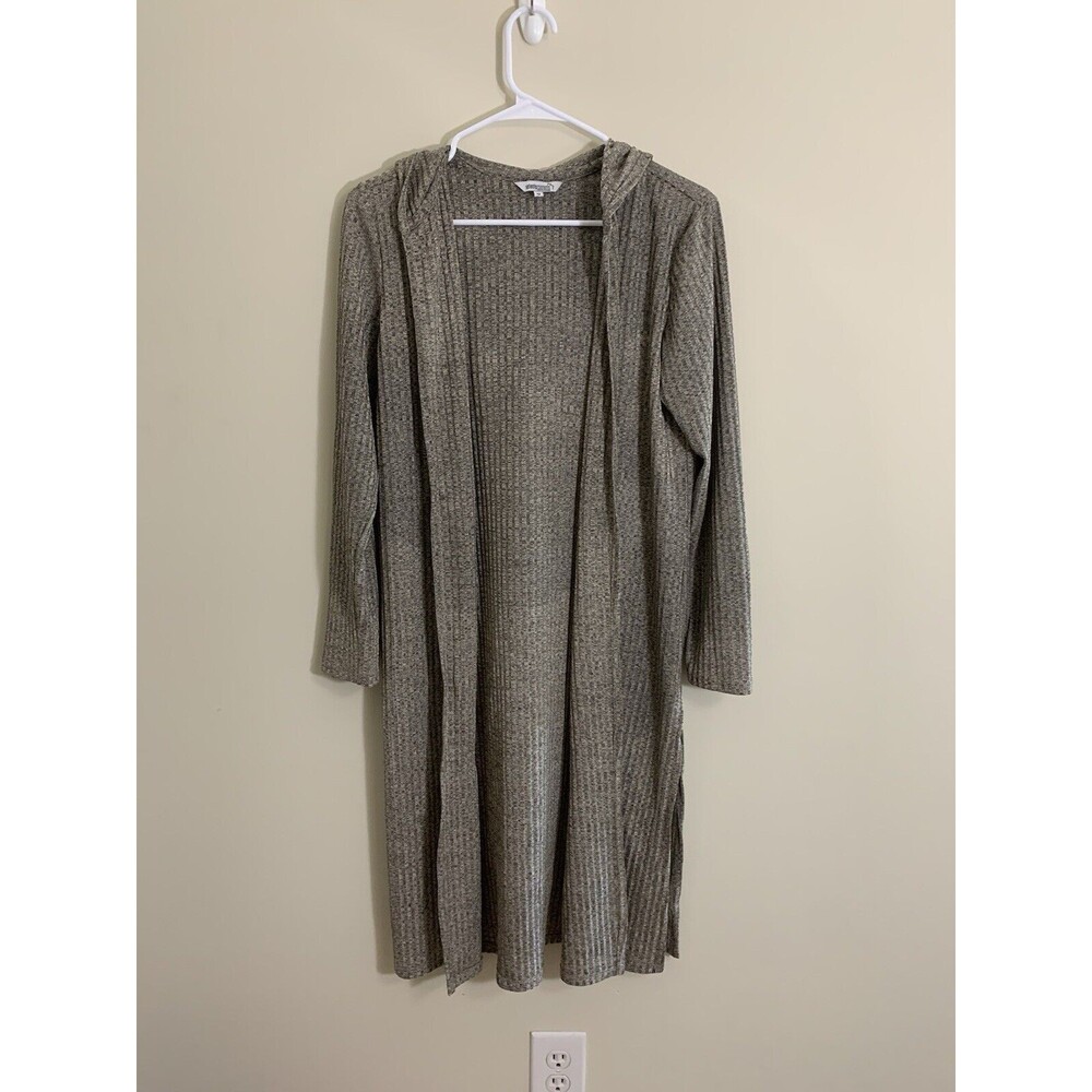Setenta Cuarenta Long Sleeve Hooded Duster Cardigan Brownish Size 12